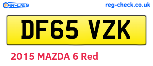 DF65VZK are the vehicle registration plates.