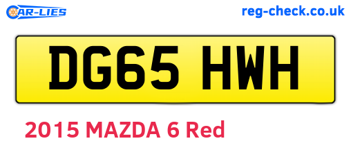 DG65HWH are the vehicle registration plates.
