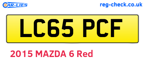 LC65PCF are the vehicle registration plates.