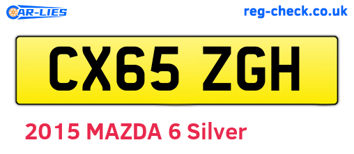 CX65ZGH are the vehicle registration plates.