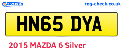 HN65DYA are the vehicle registration plates.