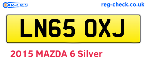 LN65OXJ are the vehicle registration plates.