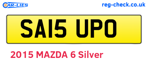 SA15UPO are the vehicle registration plates.