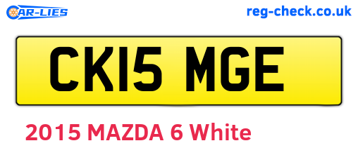 CK15MGE are the vehicle registration plates.