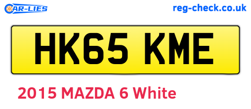 HK65KME are the vehicle registration plates.