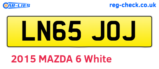 LN65JOJ are the vehicle registration plates.