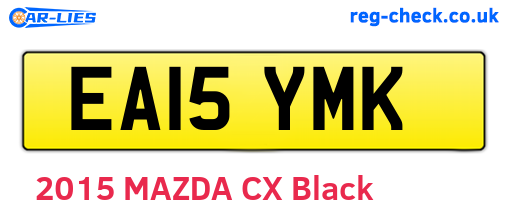 EA15YMK are the vehicle registration plates.