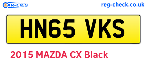 HN65VKS are the vehicle registration plates.