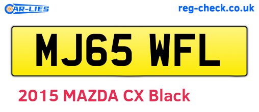MJ65WFL are the vehicle registration plates.