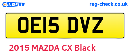 OE15DVZ are the vehicle registration plates.