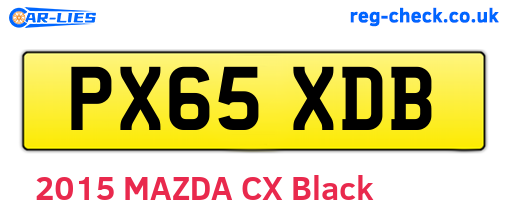 PX65XDB are the vehicle registration plates.