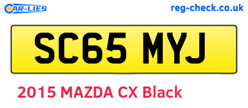 SC65MYJ are the vehicle registration plates.
