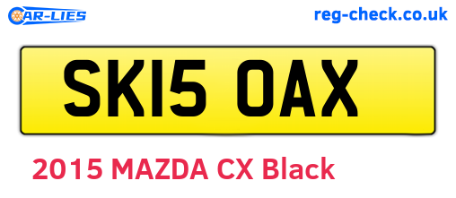 SK15OAX are the vehicle registration plates.