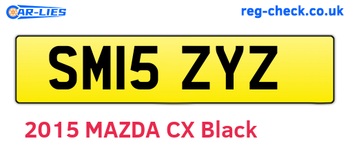 SM15ZYZ are the vehicle registration plates.