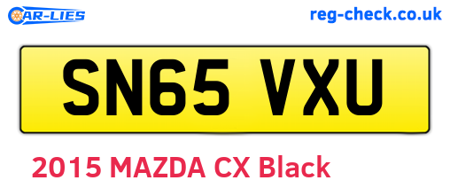 SN65VXU are the vehicle registration plates.