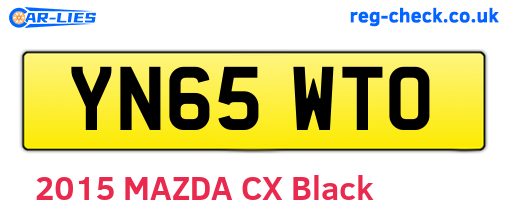 YN65WTO are the vehicle registration plates.
