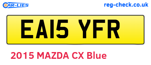 EA15YFR are the vehicle registration plates.