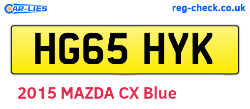 HG65HYK are the vehicle registration plates.