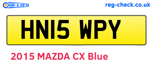 HN15WPY are the vehicle registration plates.