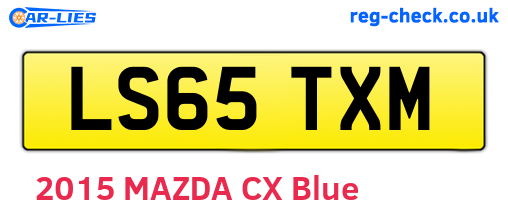 LS65TXM are the vehicle registration plates.