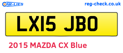 LX15JBO are the vehicle registration plates.