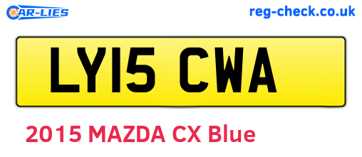 LY15CWA are the vehicle registration plates.