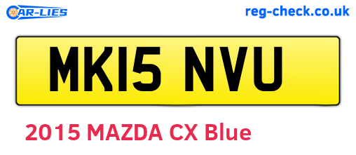 MK15NVU are the vehicle registration plates.