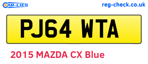 PJ64WTA are the vehicle registration plates.