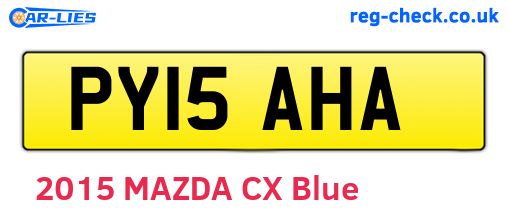 PY15AHA are the vehicle registration plates.