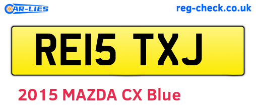 RE15TXJ are the vehicle registration plates.