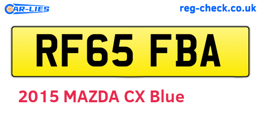 RF65FBA are the vehicle registration plates.