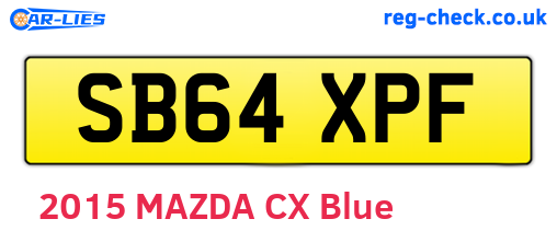SB64XPF are the vehicle registration plates.