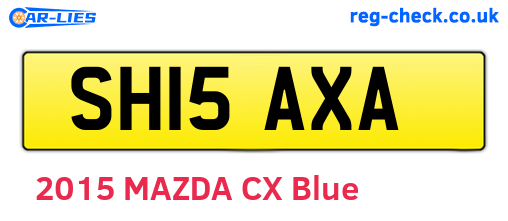 SH15AXA are the vehicle registration plates.