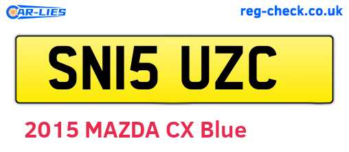SN15UZC are the vehicle registration plates.