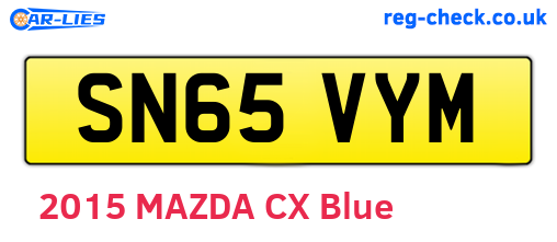 SN65VYM are the vehicle registration plates.