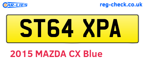 ST64XPA are the vehicle registration plates.