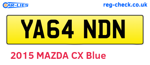 YA64NDN are the vehicle registration plates.