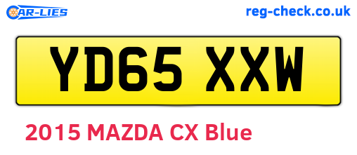YD65XXW are the vehicle registration plates.
