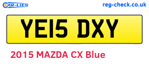 YE15DXY are the vehicle registration plates.