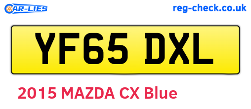YF65DXL are the vehicle registration plates.