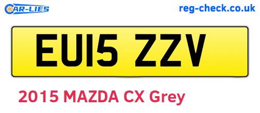 EU15ZZV are the vehicle registration plates.