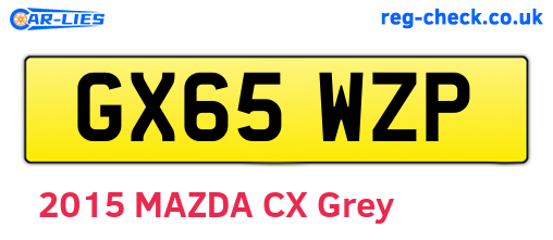 GX65WZP are the vehicle registration plates.