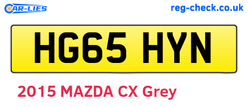 HG65HYN are the vehicle registration plates.