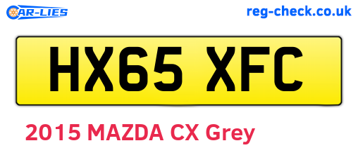 HX65XFC are the vehicle registration plates.