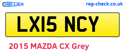 LX15NCY are the vehicle registration plates.
