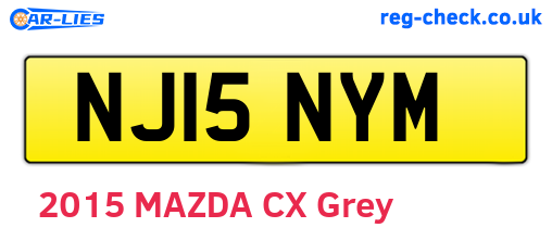 NJ15NYM are the vehicle registration plates.