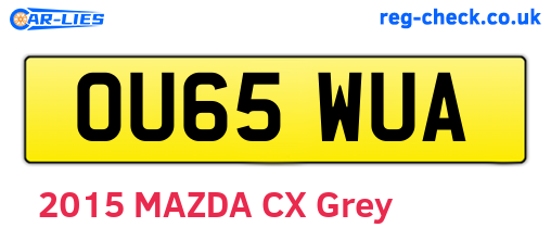 OU65WUA are the vehicle registration plates.