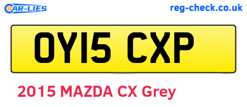 OY15CXP are the vehicle registration plates.