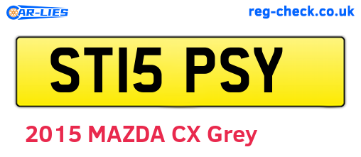 ST15PSY are the vehicle registration plates.