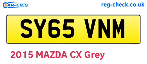 SY65VNM are the vehicle registration plates.
